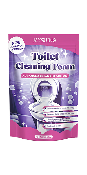 FlushCleanse foaming toilet powder in use