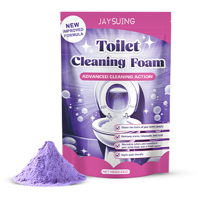 FlushCleanse powder dissolving toilet stains